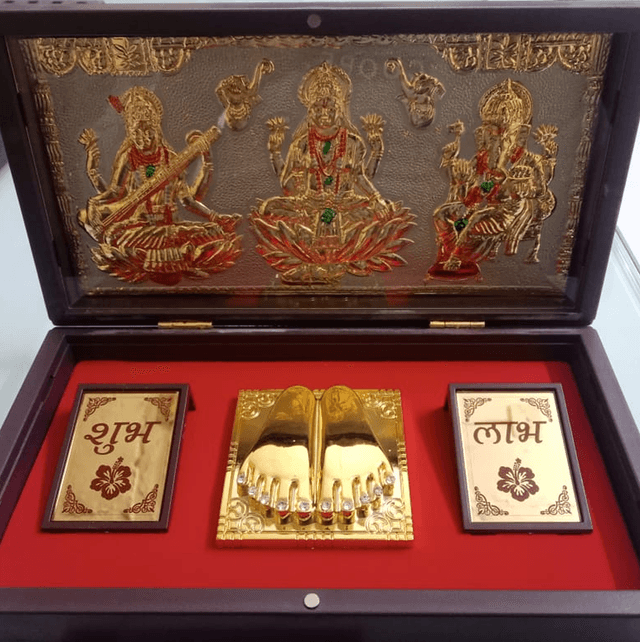 Ganesh-Laxmiji Silver plated photo frame